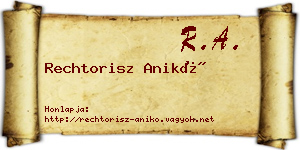 Rechtorisz Anikó névjegykártya